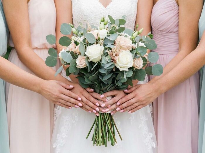 Matching Bridal and Bridesmaid Nails Without Looking Identical