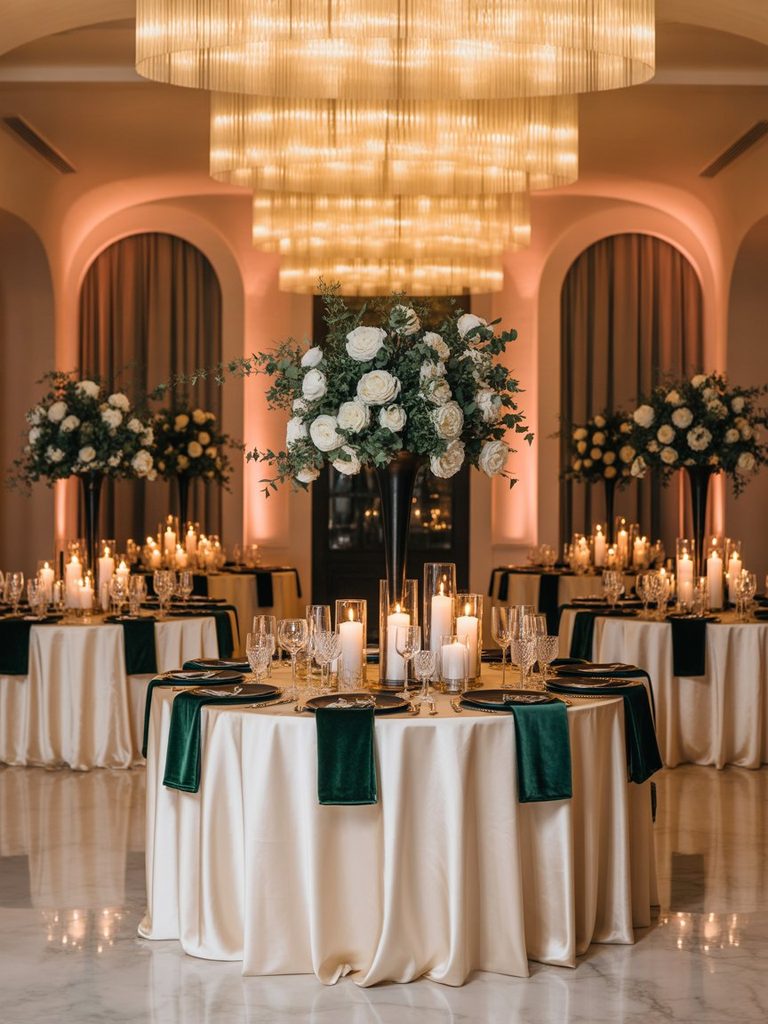 Elegant evening reception space reflecting cocktail attire formality