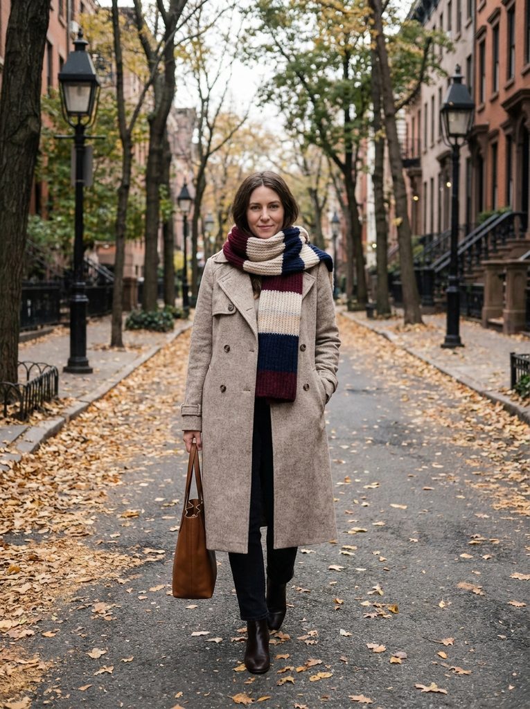 Scarf Outfit Ideas With Trench Coats This Fall