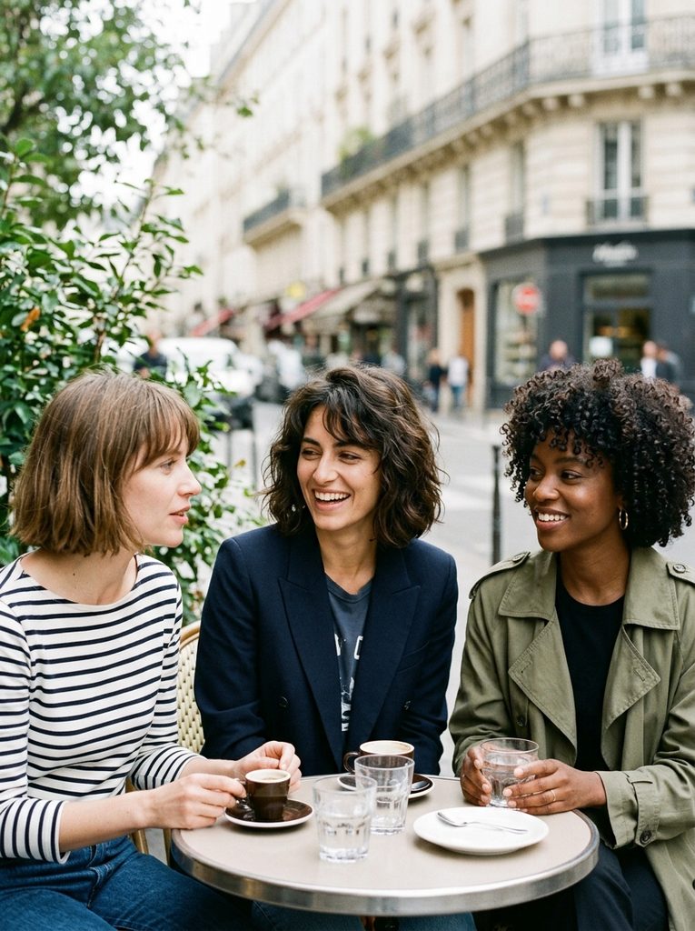 Three women with fine, thick wavy, and curly hair wearing French bob variations